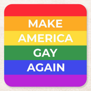 Make America Gay Again Square Paper Coaster
