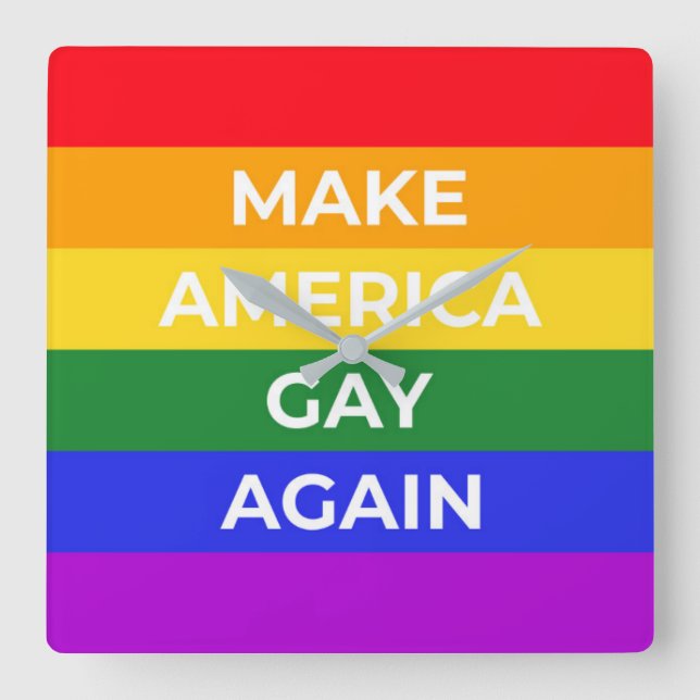 Make America Gay Again Square Wall Clock (Front)
