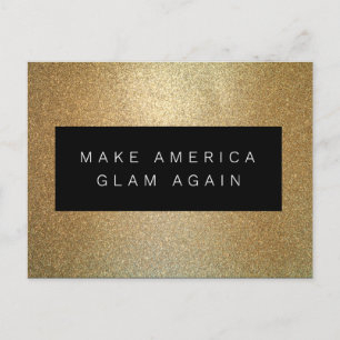 Make America Glam Again Fashion Gold Glitter Postcard