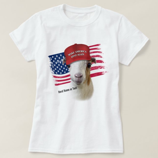 Make America GOAT Again LaMancha Kid Goat T-Shirt (Design Front)