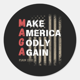 Make America Godly Again Psalm 33  Classic Round Sticker