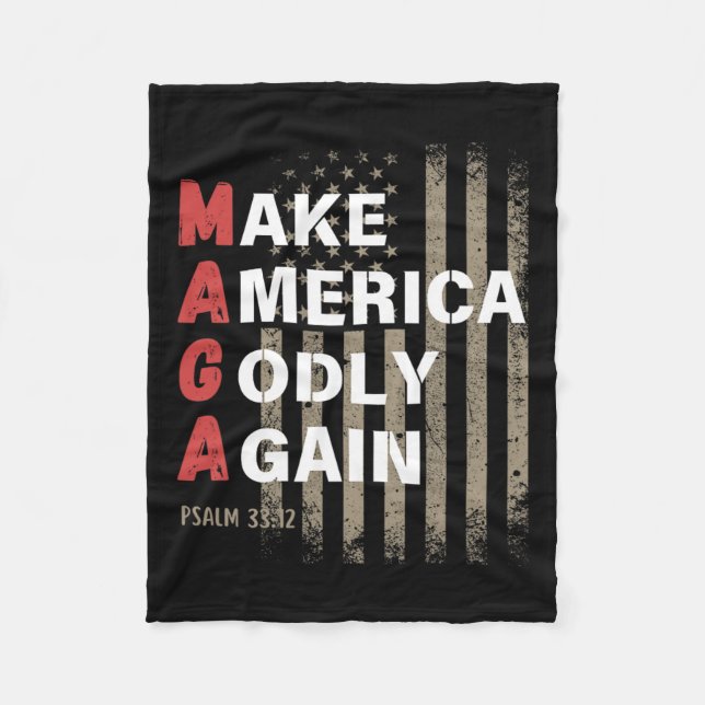 Make America Godly Again Psalm 33  Fleece Blanket (Front)