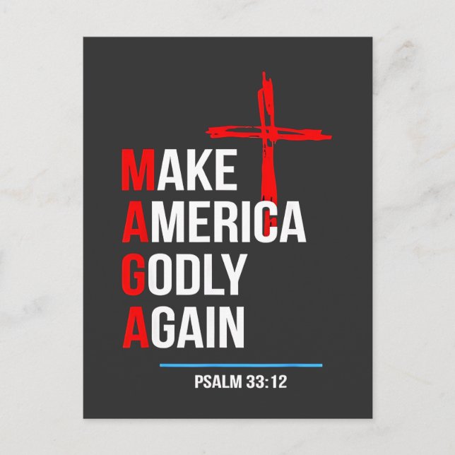 Make America Godly Again Trump Inaguration Maga  Postcard (Front)