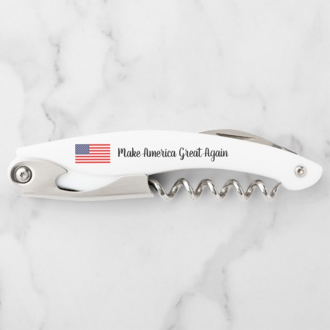 Make America Great Again patriotic American flag Corkscrew (Front)