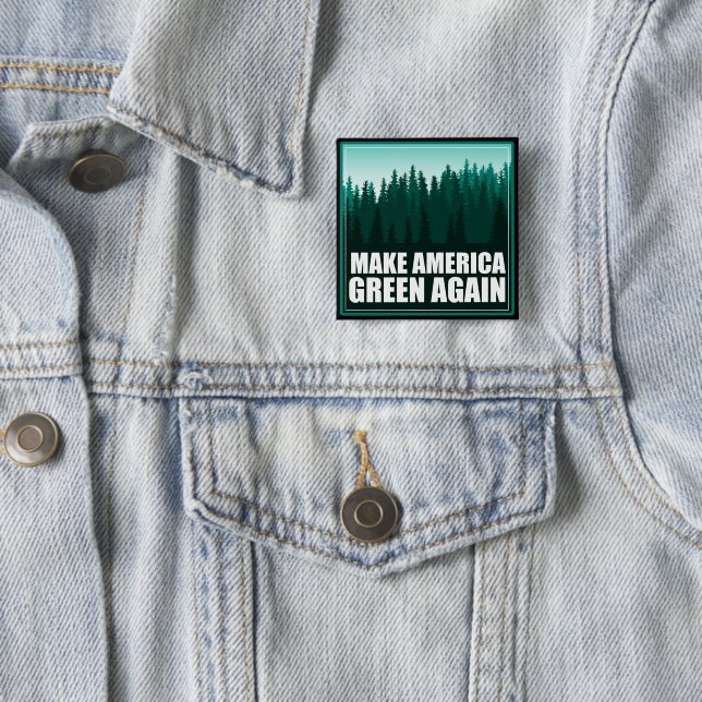 Make America Green Again 15 Cm Square Badge (In Situ)