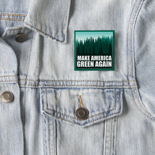 Make America Green Again 15 Cm Square Badge (In Situ)