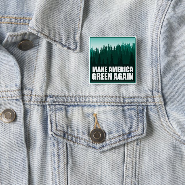 Make America Green Again 15 Cm Square Badge (In Situ)