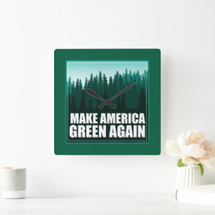Make America Green Again Square Wall Clock