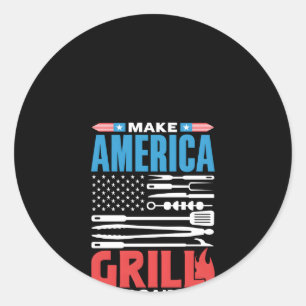 Make America Grill Again Usa Independence 4Th Of J Classic Round Sticker