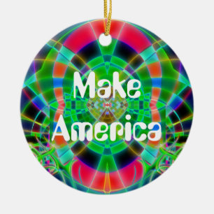 "Make America Groovy Again" Ceramic Tree Decoration