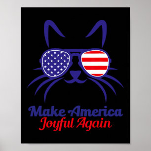 Make America Joyful Again Cat Ladies For Kamala Poster