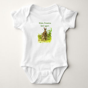Make America Kind Again Bunny Rabbit Baby Bodysuit