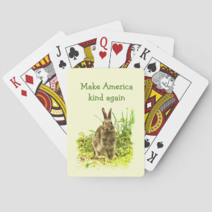 Make America Kind Again Bunny Rabbit Playing Cards