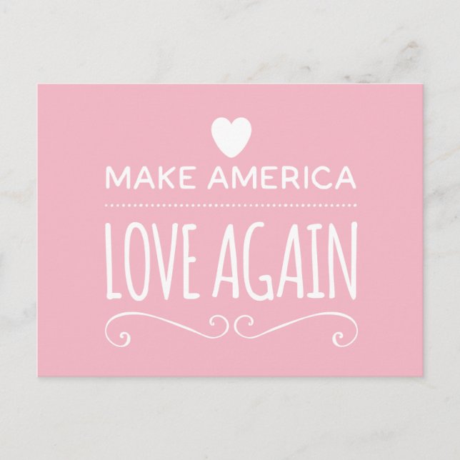 Make America Love Again Pink Funny Postcard (Front)