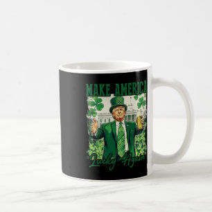 Make America Lucky Again Funny Trump Beer Shamrock Coffee Mug