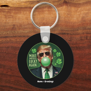 Make America Lucky Again Funny Trump Bubblegum Key Ring