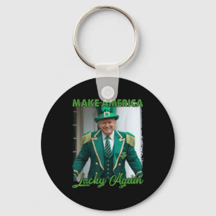 Make America Lucky Again Trump White House Irish L Key Ring