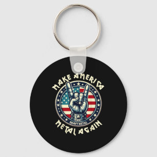 Make America Metal Again Trump Rock Heavy Music Key Ring