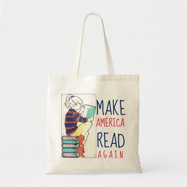 Make America Read Again Literacy Tote Bag (Front)