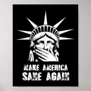 Make America Sane Again Anti Trump Resist Protest Poster