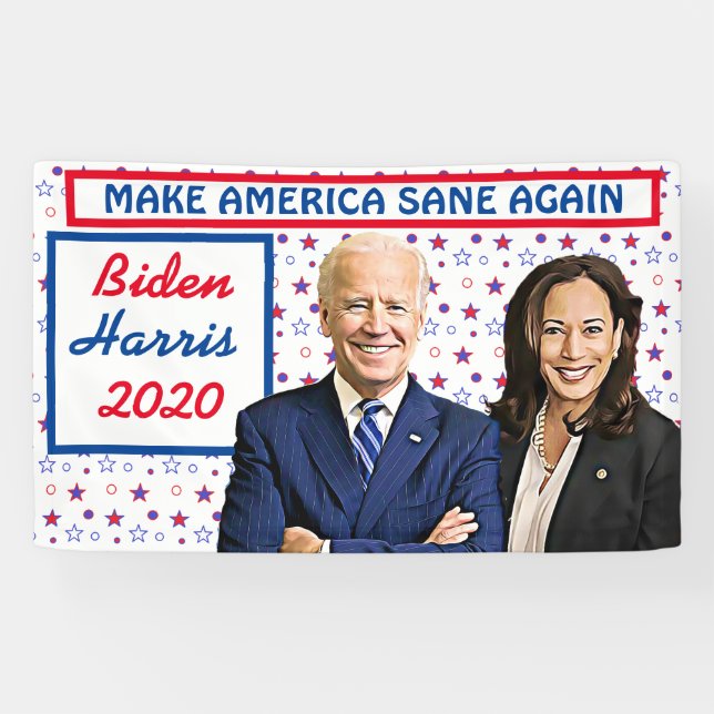 Make America Sane Again Biden and Harris 2020 Banner (Horizontal)