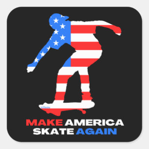 MAKE AMERICA SKATE AGAIN 50-50grind edition        Square Sticker
