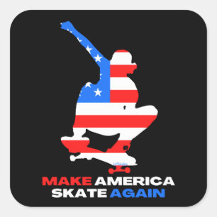 MAKE AMERICA SKATE AGAIN ollie grab edition Square Sticker