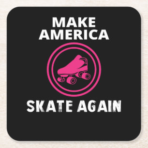 Make America Skate Again Square Paper Coaster