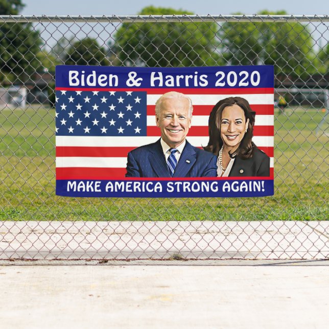 Make America Strong Again Biden and Harris Outdoor Banner (Insitu)