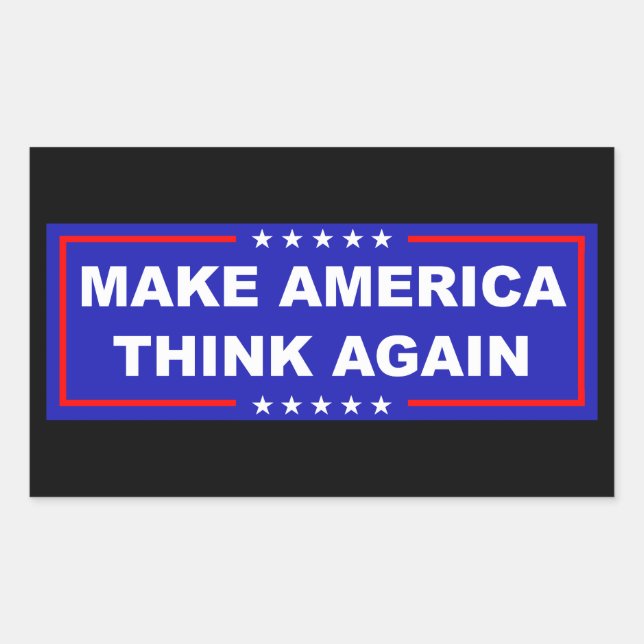 Make America Think Again Rectangular Sticker (Front)