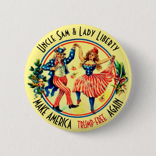 MAKE AMERICA trump-free AGAIN 6 Cm Round Badge
