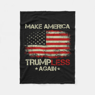Make America Trumpless Again Vintage Patriotic Fleece Blanket