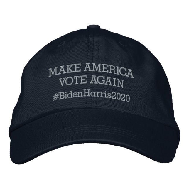 Make America Vote Again, #BidenHarris2020 Embroidered Hat (Front)