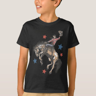Make America Western Cowboy Again Retro 4th Of Jul T-Shirt