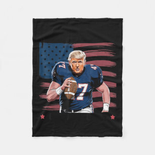 Make American Football Great Again Trump Usa Flag  Fleece Blanket