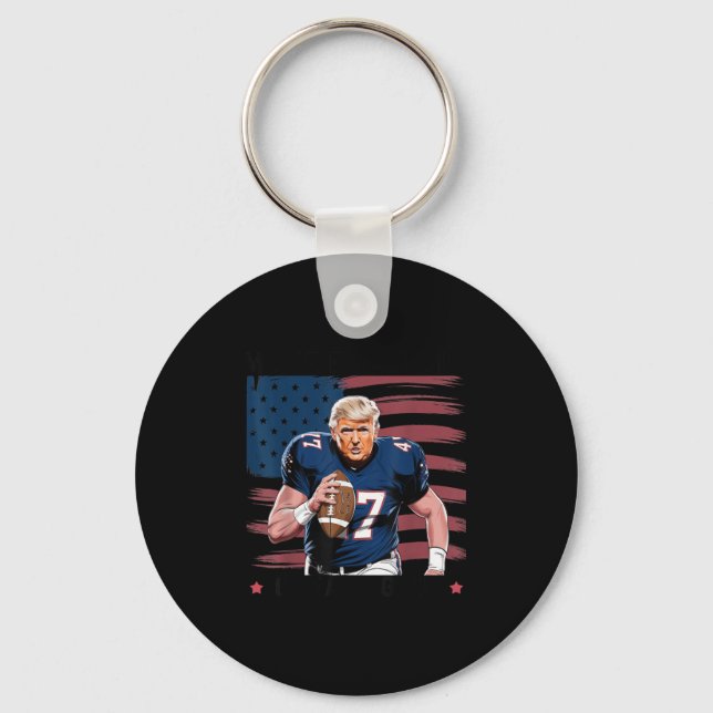 Make American Football Great Again Trump Usa Flag  Key Ring (Front)