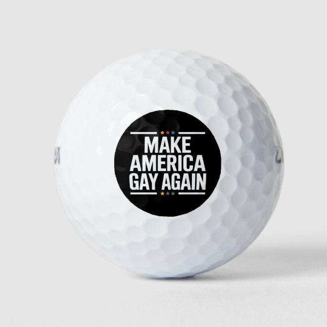 Make American Gay Again Funny Gay Pride Month Golf Balls (Front)