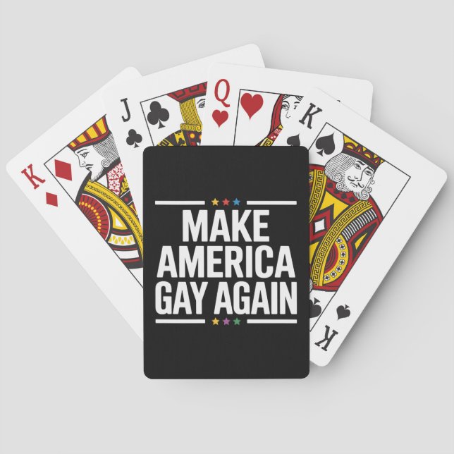 Make American Gay Again Funny Gay Pride Month Playing Cards (Back)
