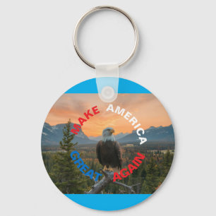 MAKE AMERICAN GREAT AGAIN EAGLE SUNRISE KEY RING