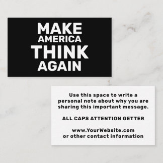 Make American Think Again Hands Off Movement Gear Business Card