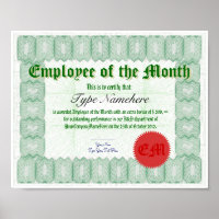 Make an Employee of the Month Certicate Award