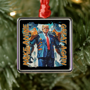 Make Anime Great Again - Mecha Trump Metal Tree Decoration