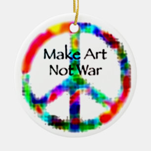 Make Art Not War Ceramic Tree Decoration