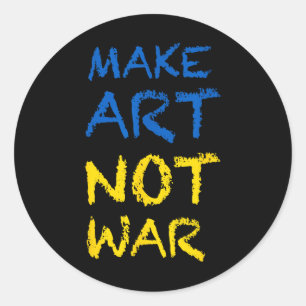 Make Art Not War Colours Flag Ukraine Classic Round Sticker