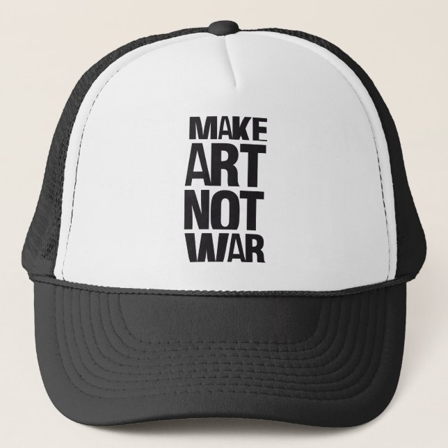 MAKE ART NOT WAR TRUCKER HAT (Front)