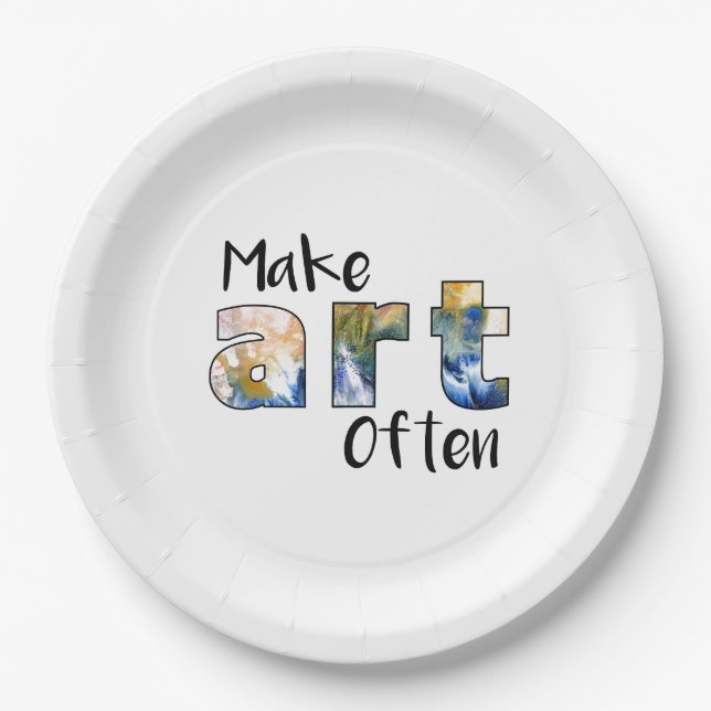 Make Art Often Paper Plate (Front)