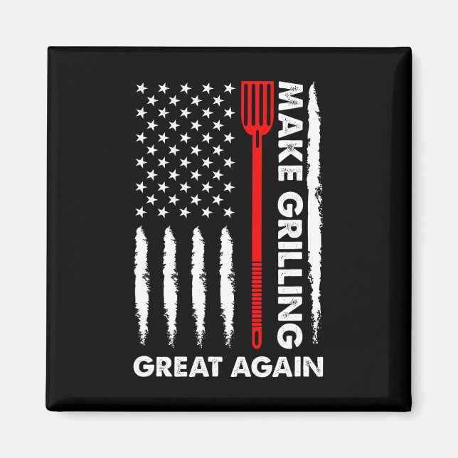 Make Barbecuing Great 4th July Fun Bbq Pitmaster  Magnet (Front)