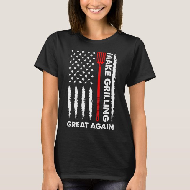 Make Barbecuing Great 4th July Fun Bbq Pitmaster  T-Shirt (Front)