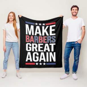 Make Barbers Great Again Barbers For Trump 2024  Fleece Blanket