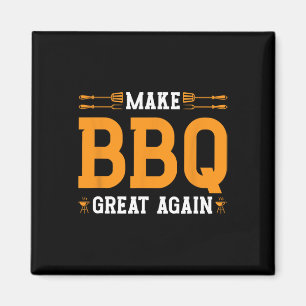 Make Bbq Great Again Us Flag Trump Grilling Barbec Magnet
